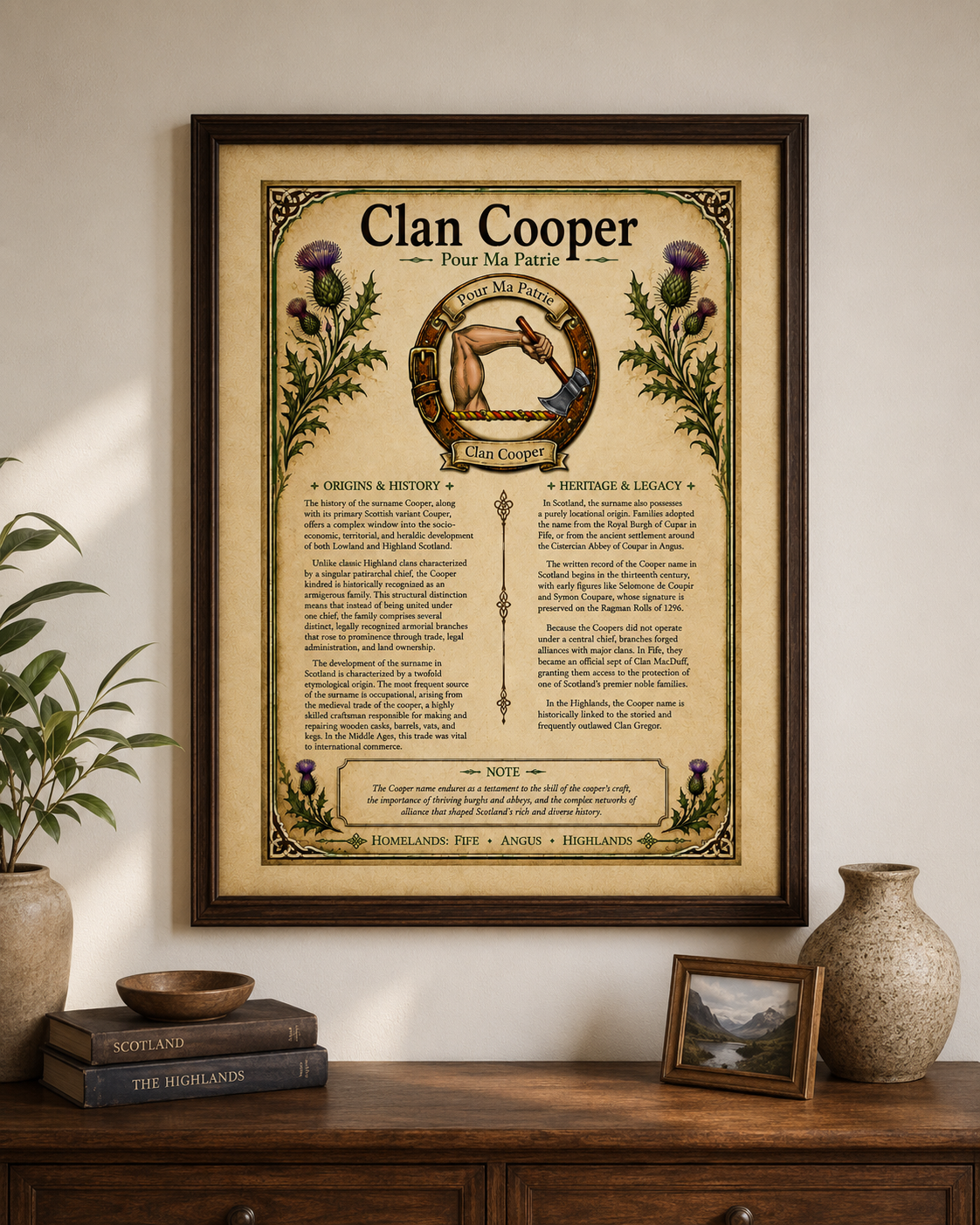 Scottish Clan Cooper Heritage Poster - Instant Digital Download