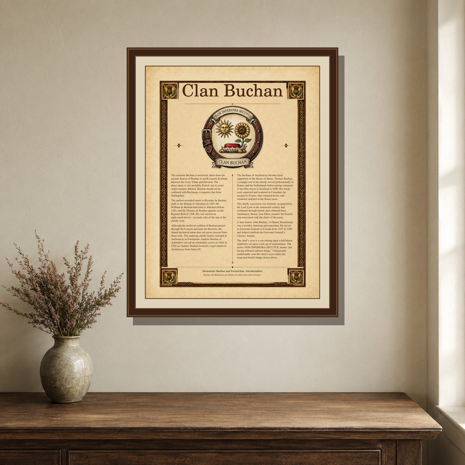 Scottish Clan Buchan Heritage Poster - Instant Digital Download digital download: Includes Color PNG, B&W PNG, and SVG vector files