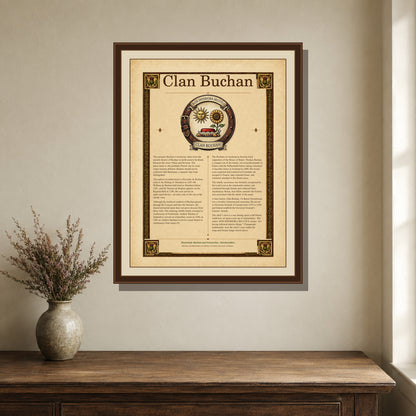 Scottish Clan Buchan Heritage Poster - Instant Digital Download