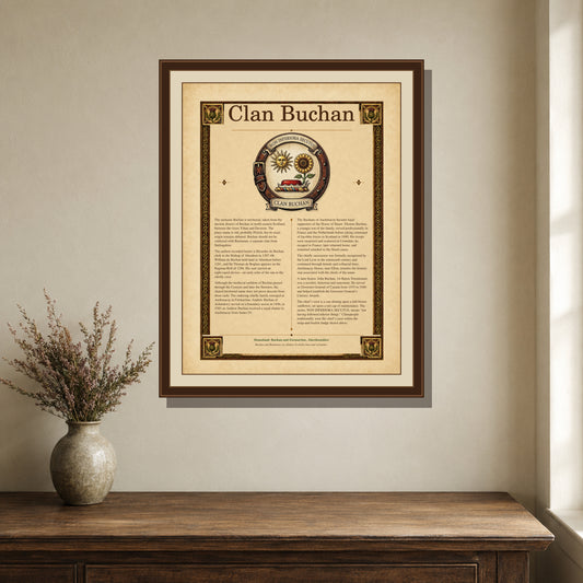 Scottish Clan Buchan Heritage Poster - Instant Digital Download