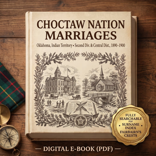 Oklahoma, Indian Territory Marriages: Choctaw Nation, Second Division & Central District (1890–1900) - Searchable PDF & Surname Index | Oklahoma & Choctaw Genealogy