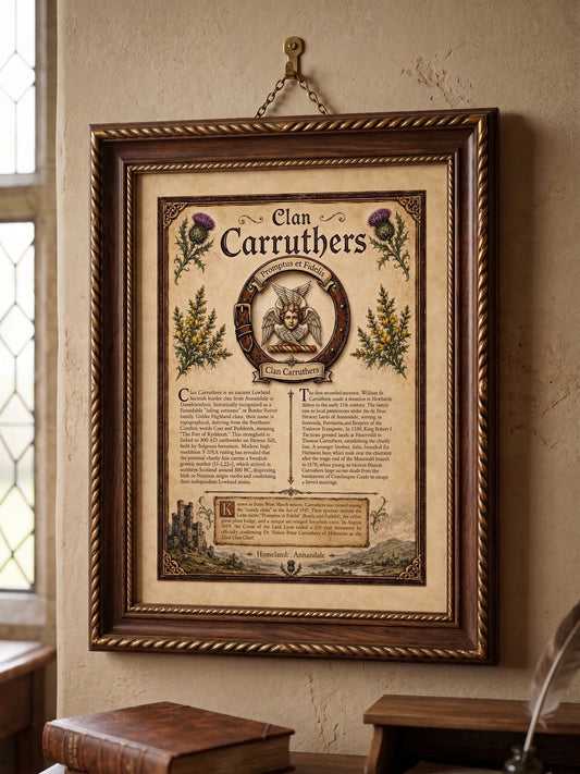 Scottish Clan Carruthers Heritage Poster - Instant Digital Download
