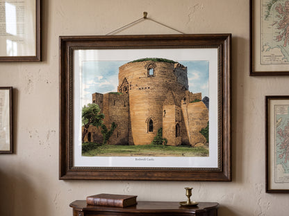 Vintage Bothwell Castle Printable Poster | 12x16 Historic Scottish Castle Architecture | Digital Download digital download: Includes Color PNG, B&W PNG, and SVG vector files