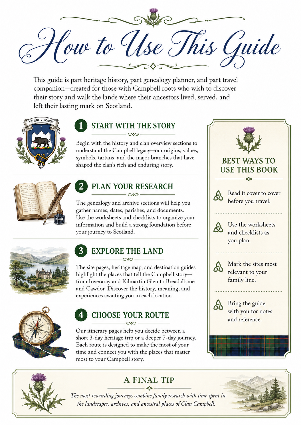 In the Footsteps of Clan Campbell: Ancestral Travel Guide & Genealogy Planner