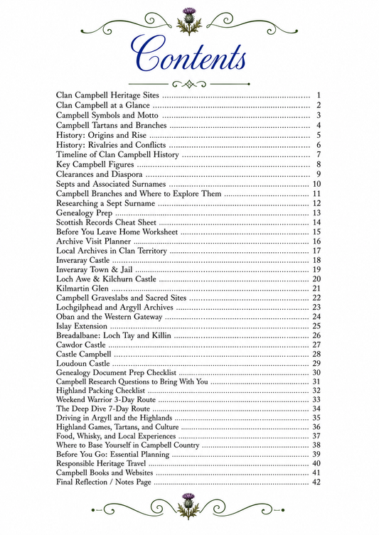 In the Footsteps of Clan Campbell: Ancestral Travel Guide & Genealogy Planner