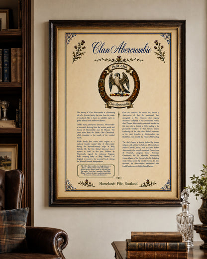 Scottish Clan Abercrombie Heritage Poster - Instant Digital Download