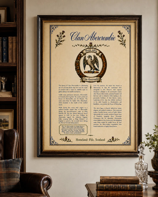 Scottish Clan Abercrombie Heritage Poster - Instant Digital Download