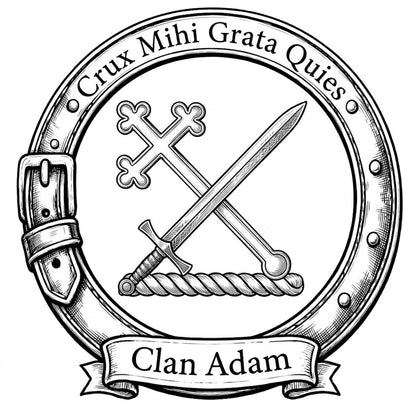 Clan Adam Crest digital download: Includes Color PNG, B&W PNG, and SVG vector files