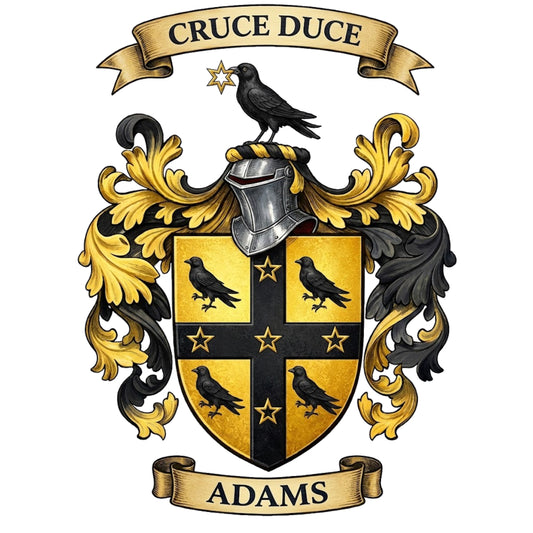 The Adams Family Coat of Arms digital download: Includes Color PNG, B&W PNG, and SVG vector files