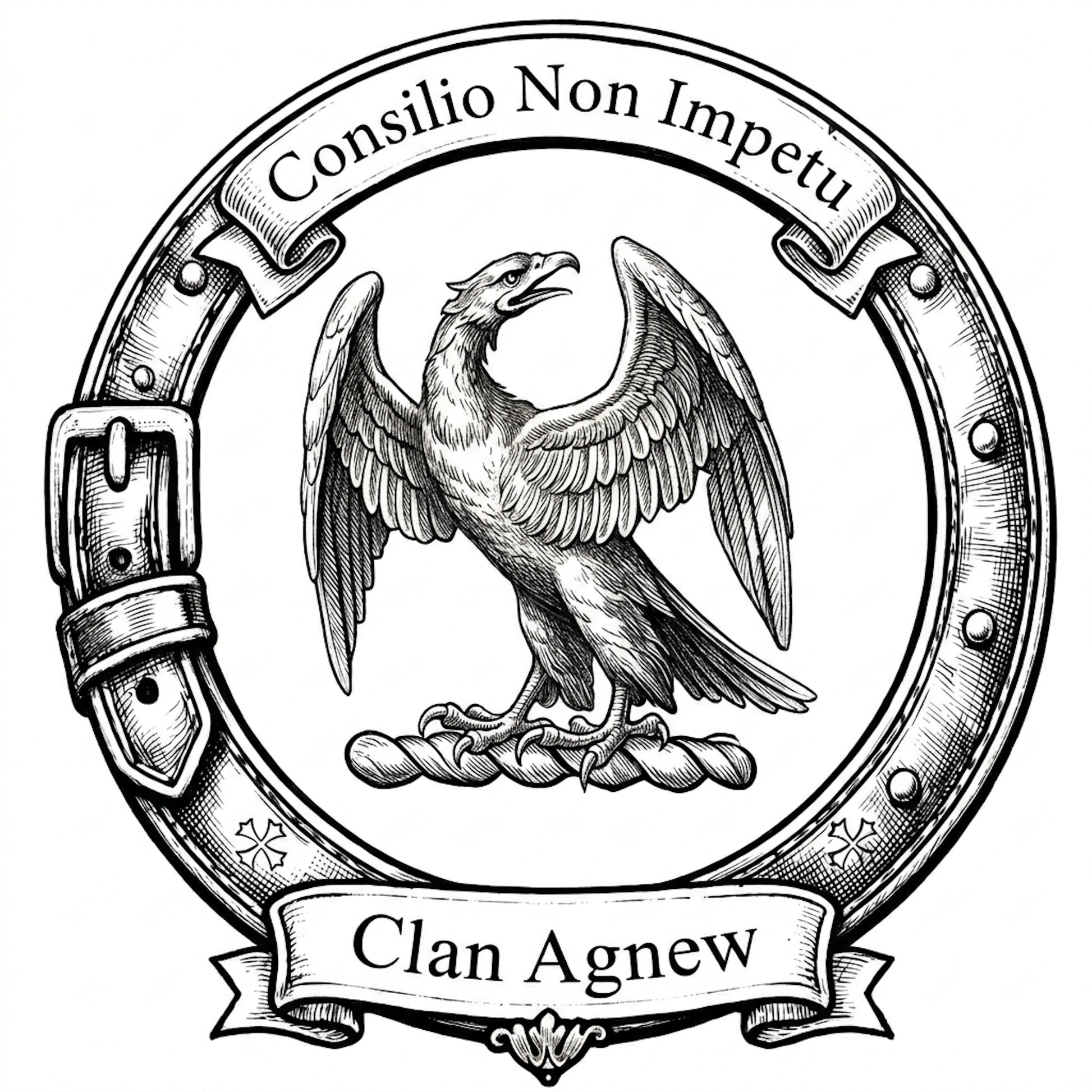 Clan Agnew Crest digital download: Includes Color PNG, B&W PNG, and SVG vector files
