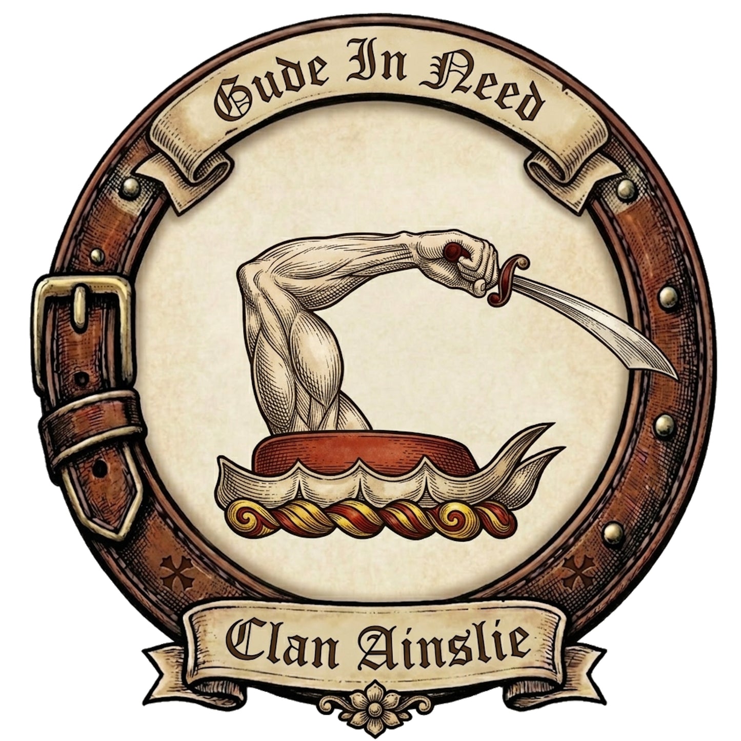 Clan Ainslie Crest digital download: Includes Color PNG, B&W PNG, and SVG vector files