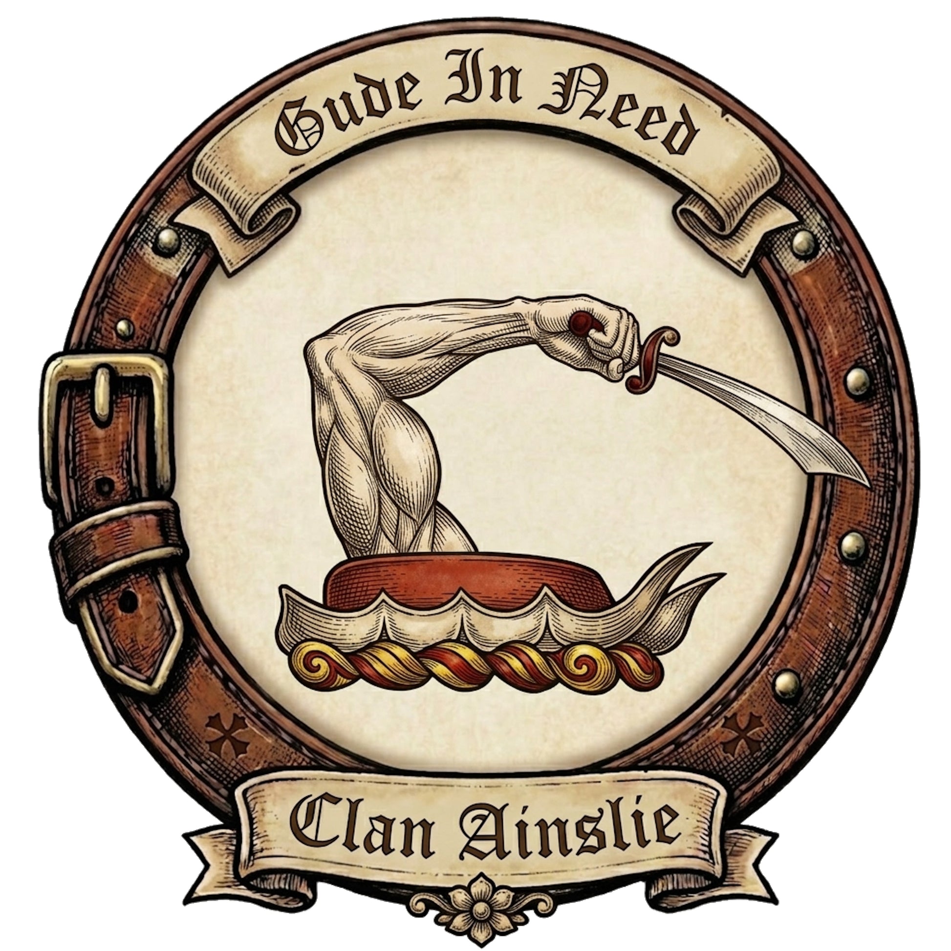 Clan Ainslie Crest digital download: Includes Color PNG, B&W PNG, and SVG vector files