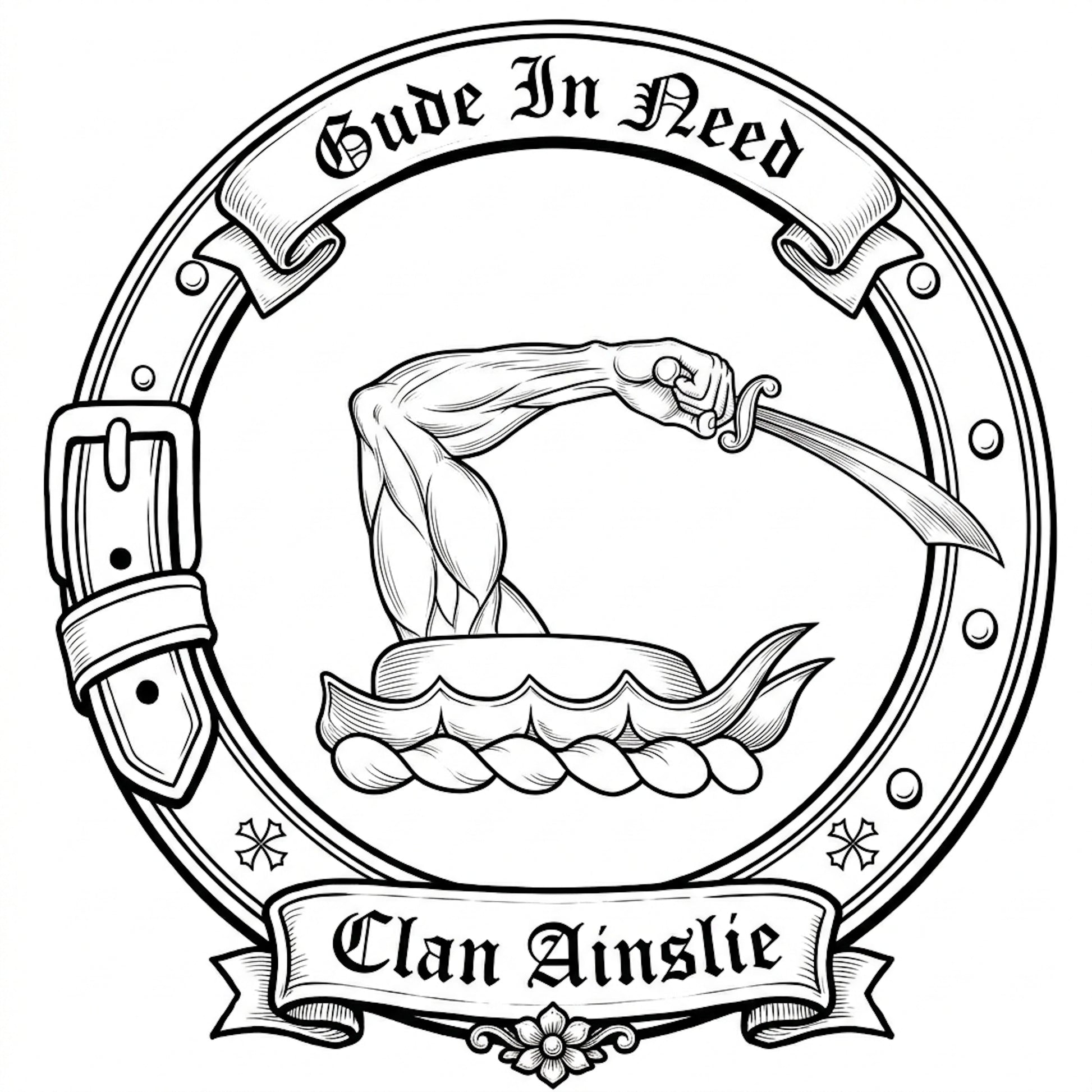Clan Ainslie Crest digital download: Includes Color PNG, B&W PNG, and SVG vector files