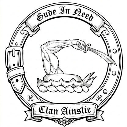 Clan Ainslie Crest digital download: Includes Color PNG, B&W PNG, and SVG vector files