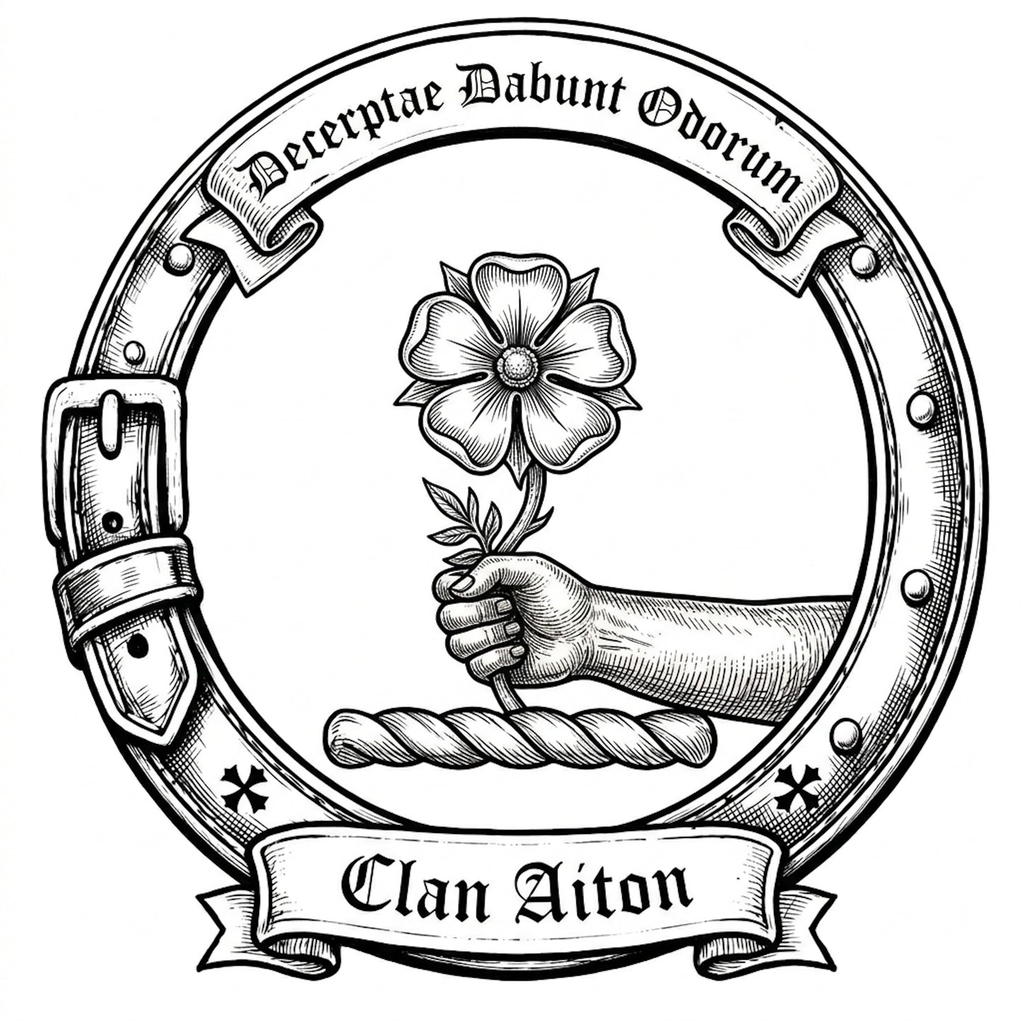 Clan Aiton Crest digital download: Includes Color PNG, B&W PNG, and SVG vector files