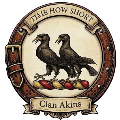 Clan Akins Crest digital download: Includes Color PNG, B&W PNG, and SVG vector files