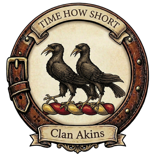 Clan Akins Crest digital download: Includes Color PNG, B&W PNG, and SVG vector files