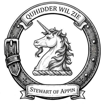 Clan Stewart of Appin Crest digital download: Includes Color PNG, B&W PNG, and SVG vector files