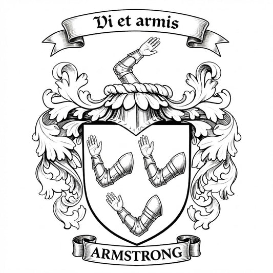 The Armstrong Family Coat of Arms digital download: Includes Color PNG, B&W PNG, and SVG vector files