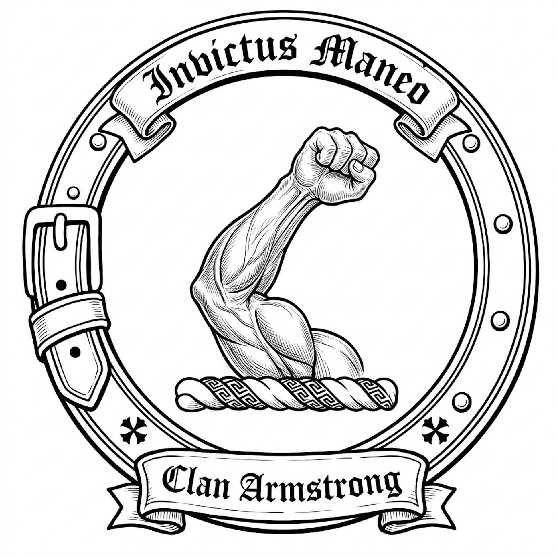 Clan Armstrong Crest digital download: Includes Color PNG, B&W PNG, and SVG vector files