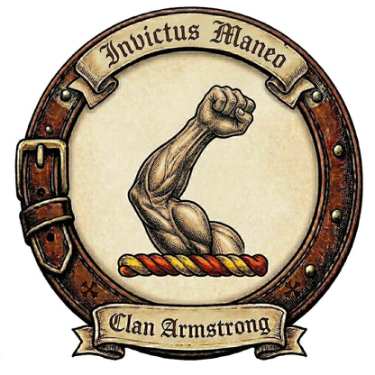 Clan Armstrong Crest digital download: Includes Color PNG, B&W PNG, and SVG vector files