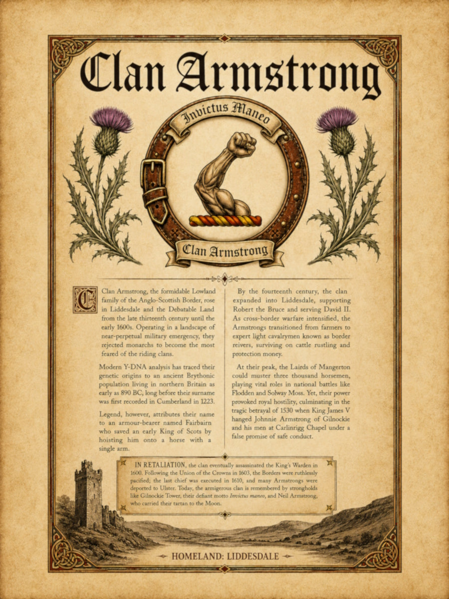 Scottish Clan Armstrong Heritage Poster - Instant Digital Download
