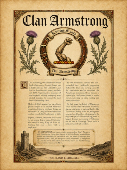 Scottish Clan Armstrong Heritage Poster - Instant Digital Download