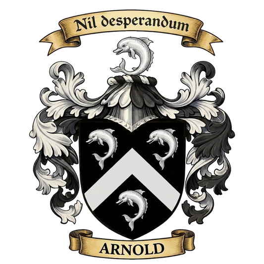 The Arnold Family Coat of Arms digital download: Includes Color PNG, B&W PNG, and SVG vector files