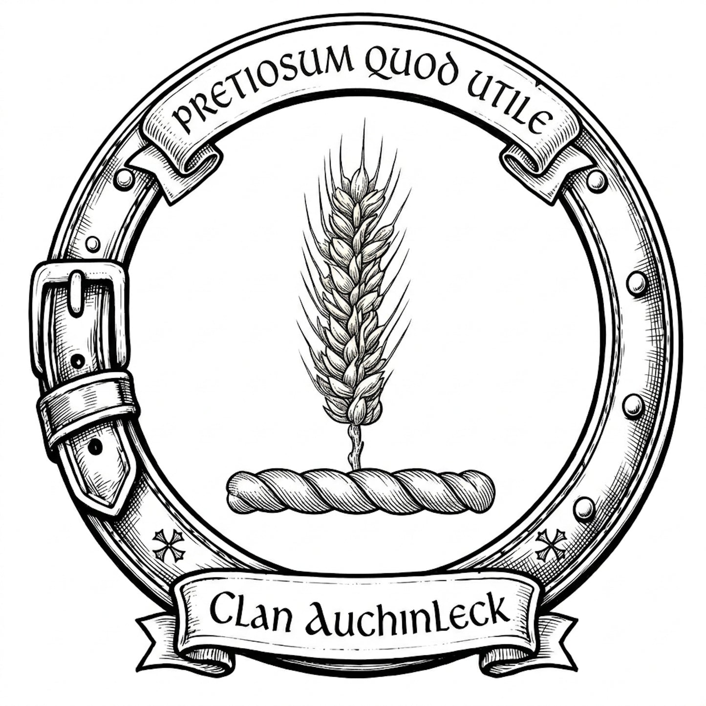 Clan Auchinleck Crest digital download: Includes Color PNG, B&W PNG, and SVG vector files