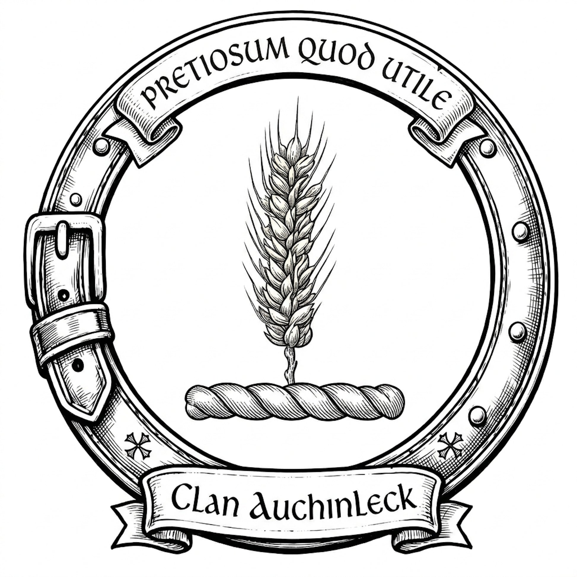 Clan Auchinleck Crest digital download: Includes Color PNG, B&W PNG, and SVG vector files