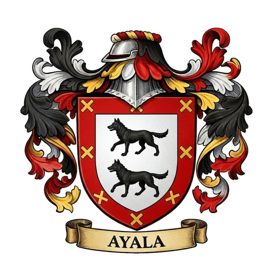 The Ayala Family Coat of Arms digital download: Includes Color PNG, B&W PNG, and SVG vector files