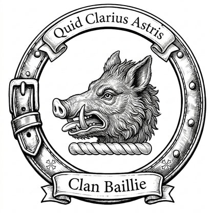 Clan Baillie Crest digital download: Includes Color PNG, B&W PNG, and SVG vector files