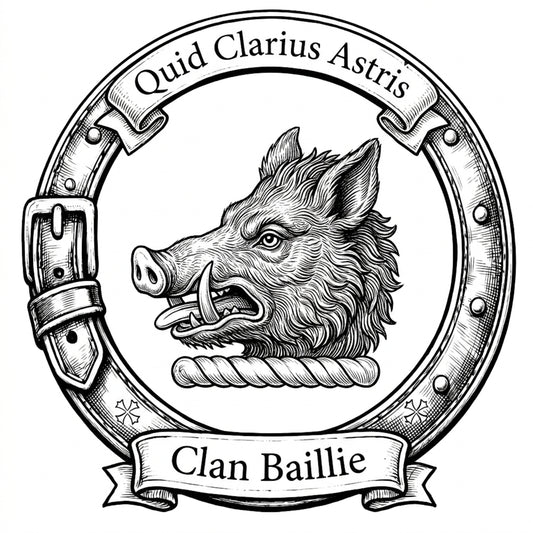 Clan Baillie Crest digital download: Includes Color PNG, B&W PNG, and SVG vector files