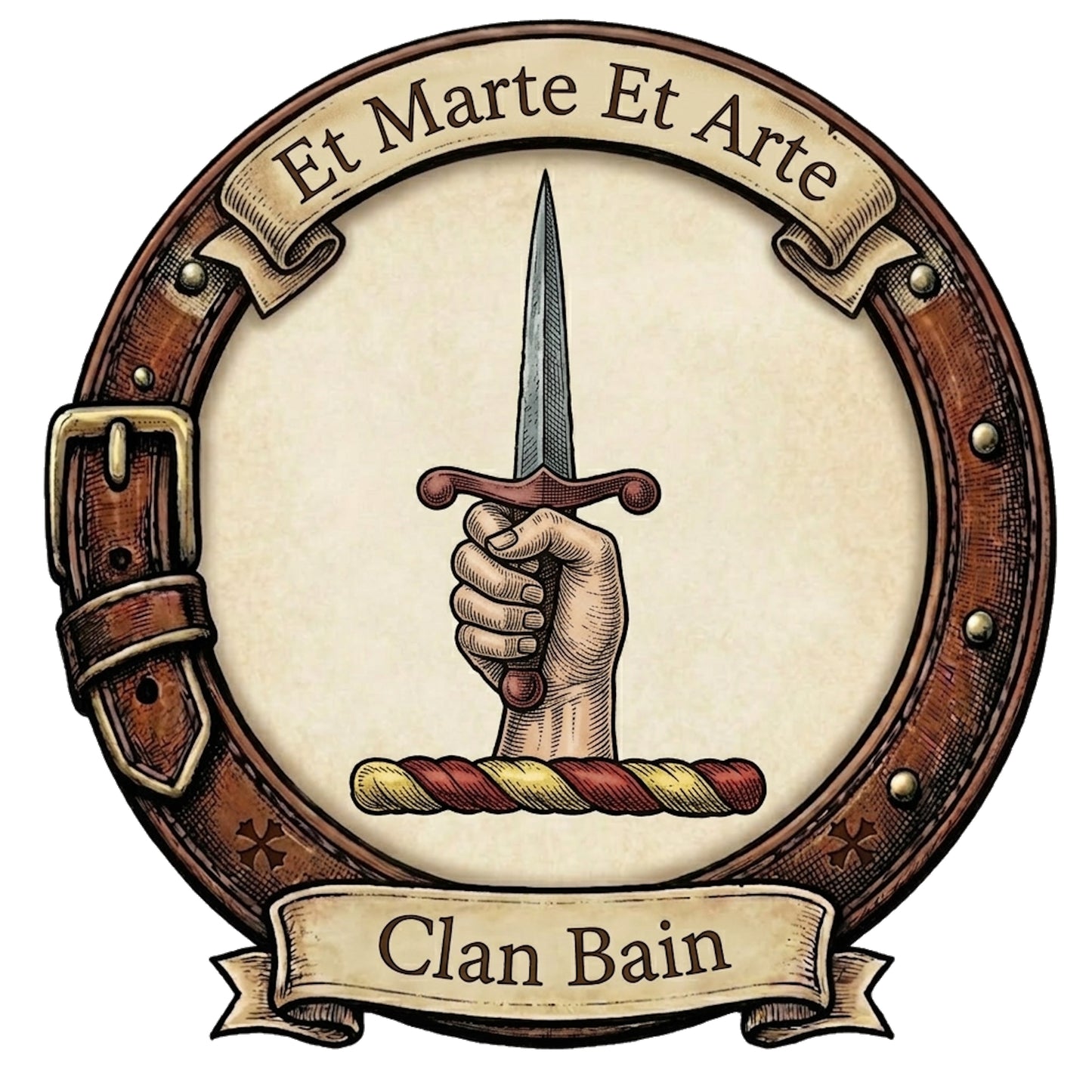 Clan Bain Crest digital download: Includes Color PNG, B&W PNG, and SVG vector files