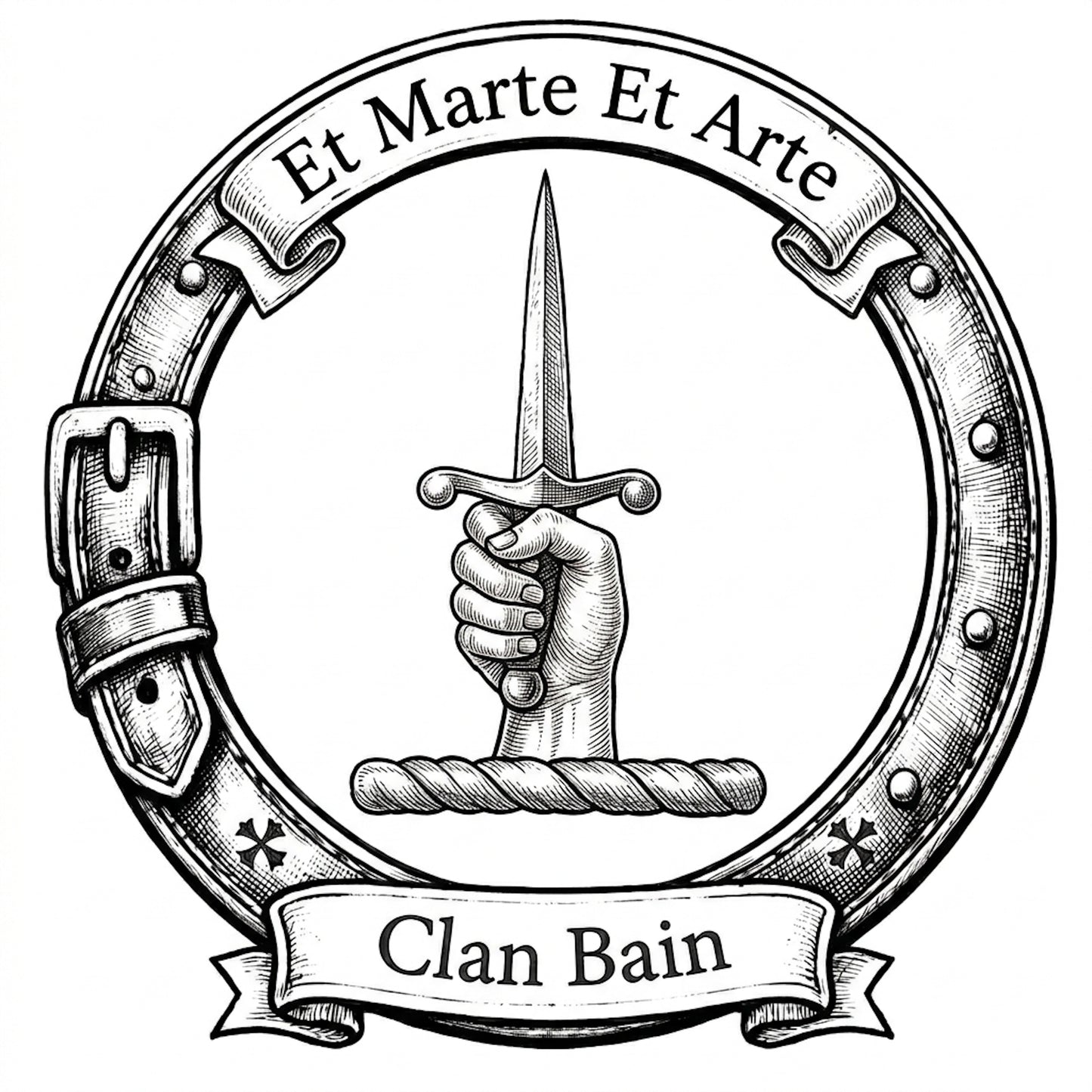 Clan Bain Crest digital download: Includes Color PNG, B&W PNG, and SVG vector files