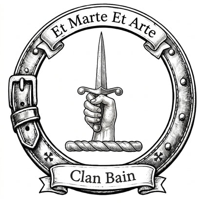 Clan Bain Crest digital download: Includes Color PNG, B&W PNG, and SVG vector files
