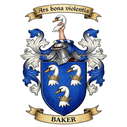 The Baker Surname Coat of Arms digital download: Includes Color PNG, B&W PNG, and SVG vector files