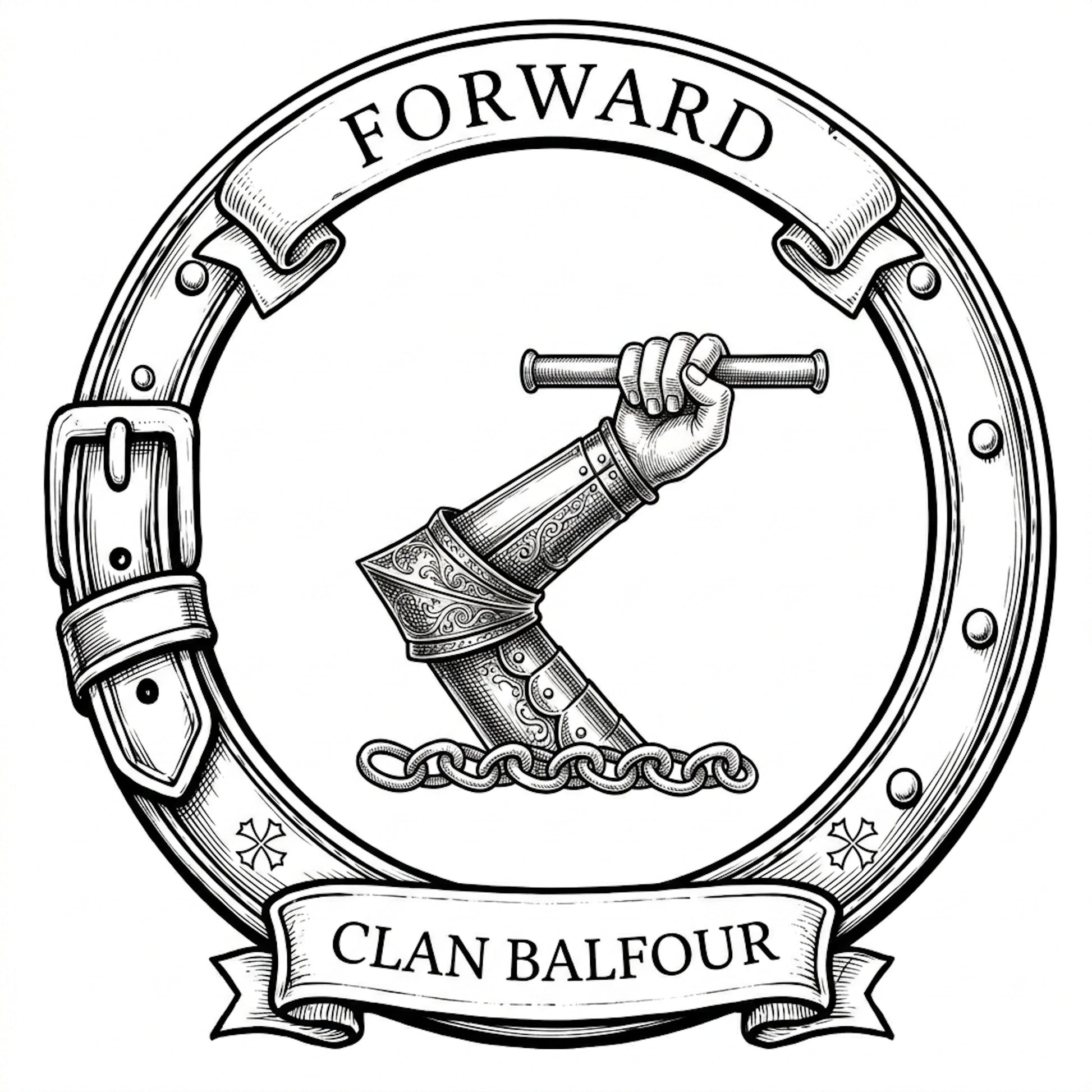Clan Balfour Crest digital download: Includes Color PNG, B&W PNG, and SVG vector files