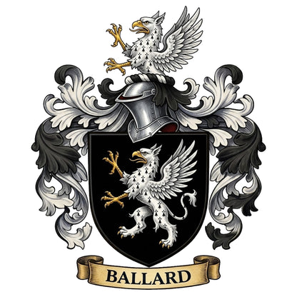 The Ballard Family Coat of Arms digital download: Includes Color PNG, B&W PNG, and SVG vector files
