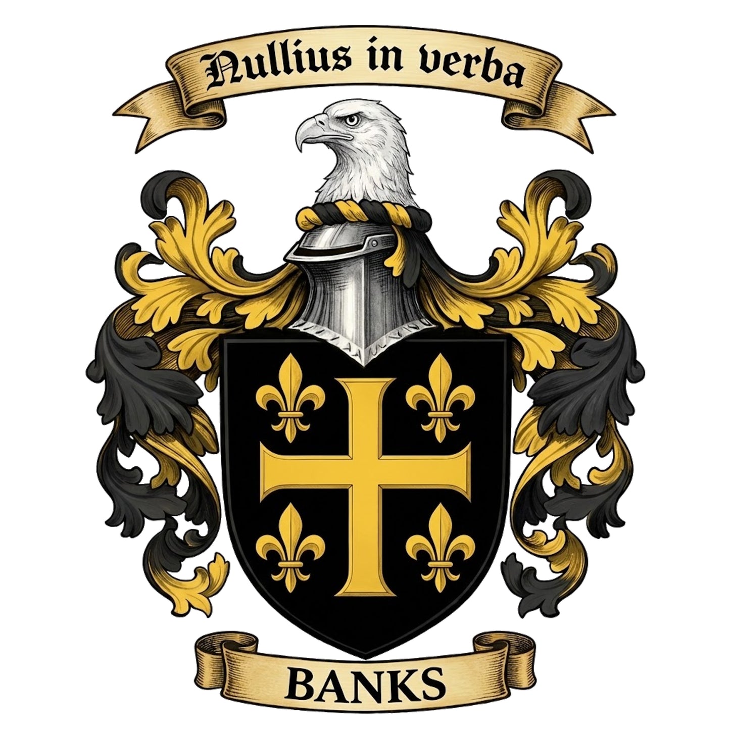 The Banks Family Coat of Arms digital download: Includes Color PNG, B&W PNG, and SVG vector files