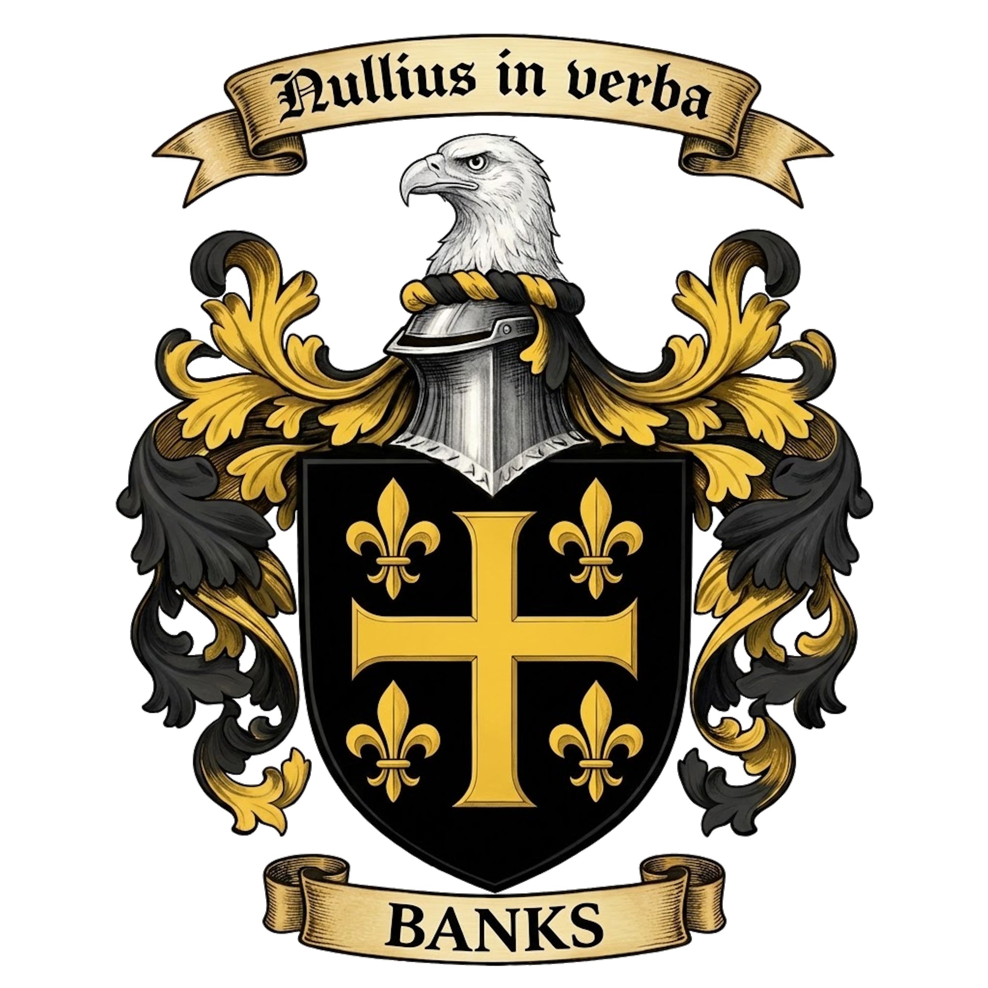 The Banks Family Coat of Arms digital download: Includes Color PNG, B&W PNG, and SVG vector files