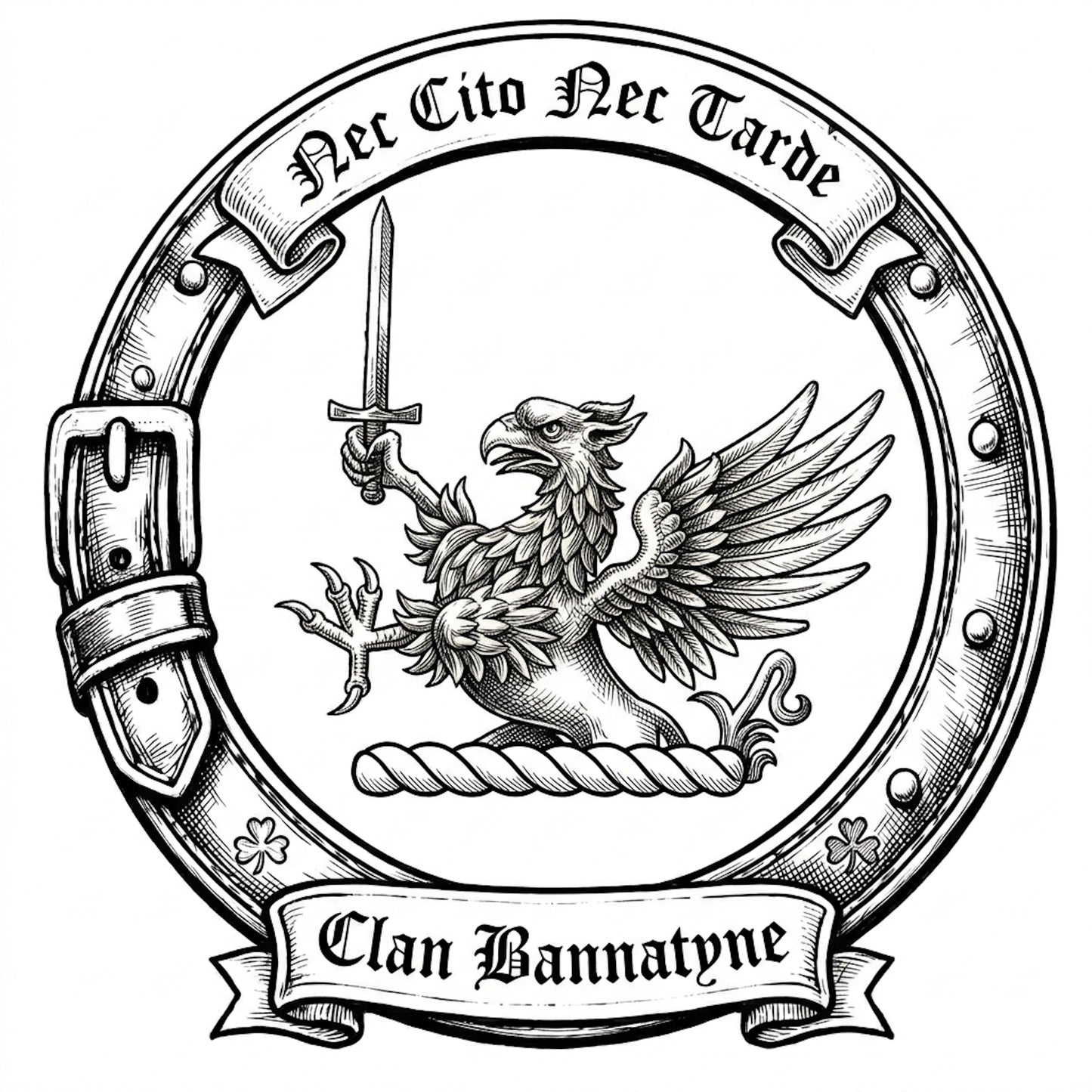 Clan Bannatyne Crest digital download: Includes Color PNG, B&W PNG, and SVG vector files