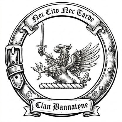 Clan Bannatyne Crest digital download: Includes Color PNG, B&W PNG, and SVG vector files