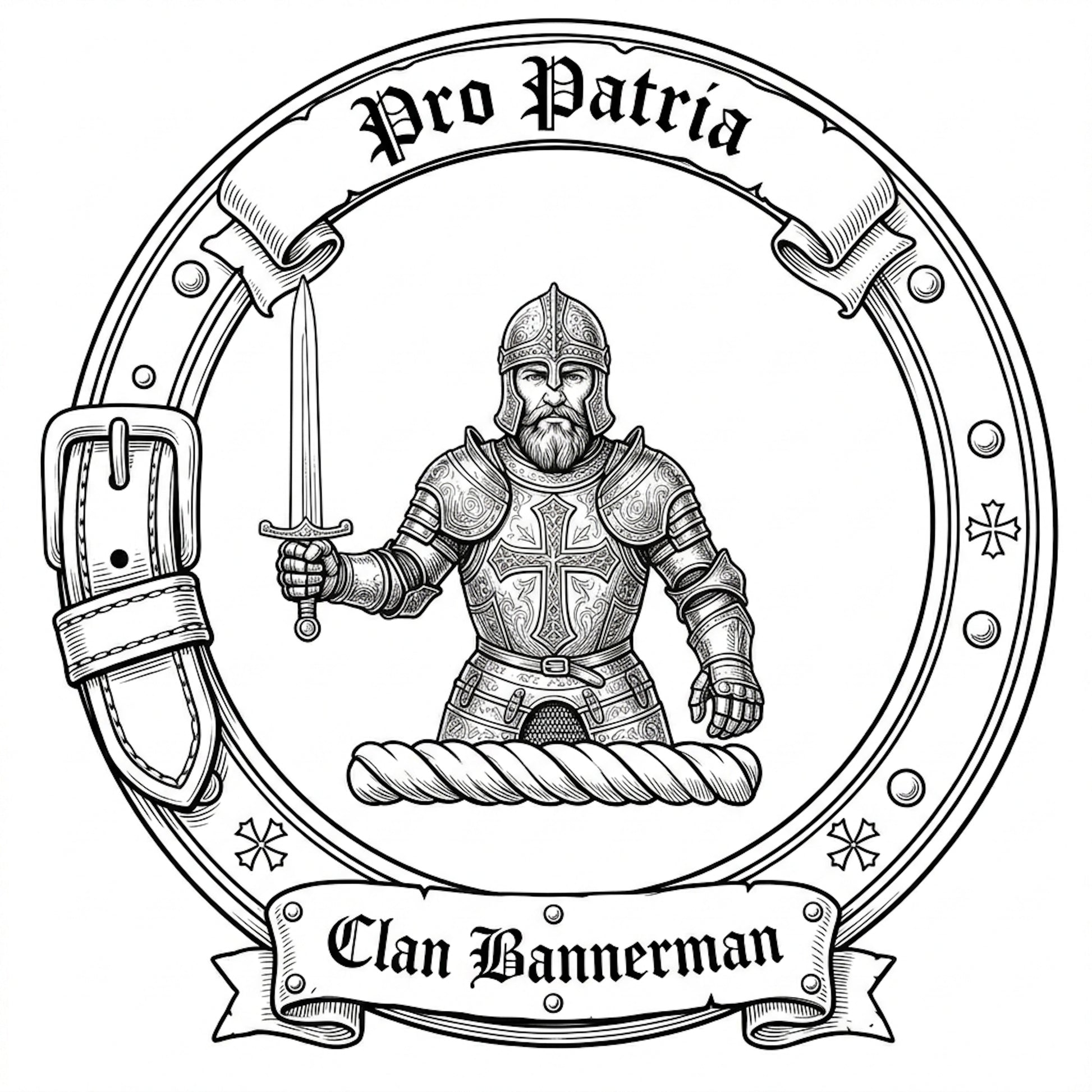 Clan Bannerman Crest digital download: Includes Color PNG, B&W PNG, and SVG vector files