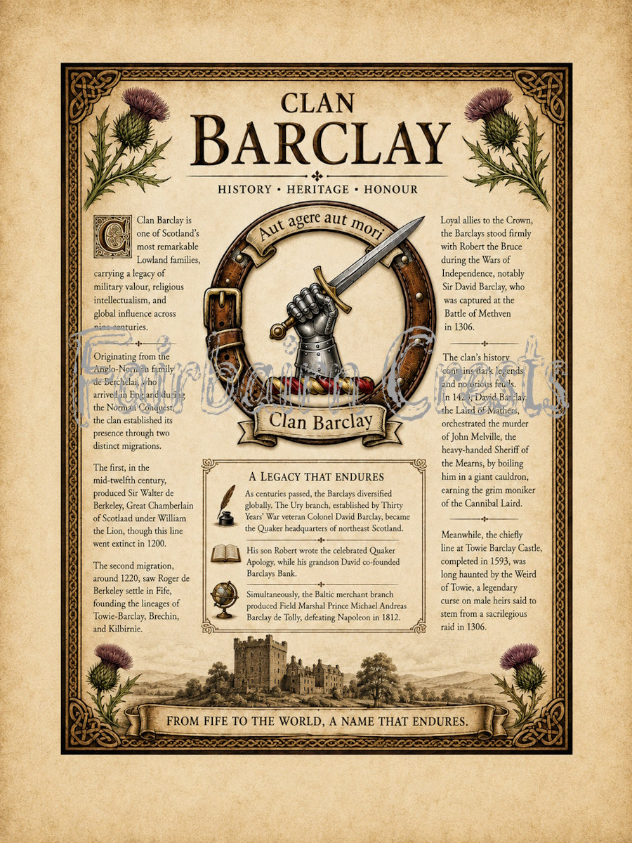 Scottish Clan Barclay Heritage Poster - Instant Digital Download