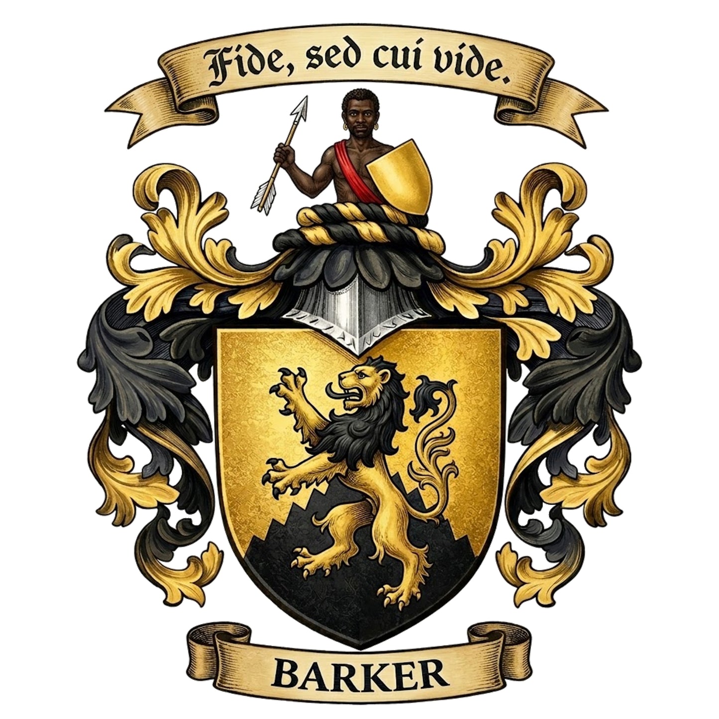 The Barker Family Coat of Arms digital download: Includes Color PNG, B&W PNG, and SVG vector files