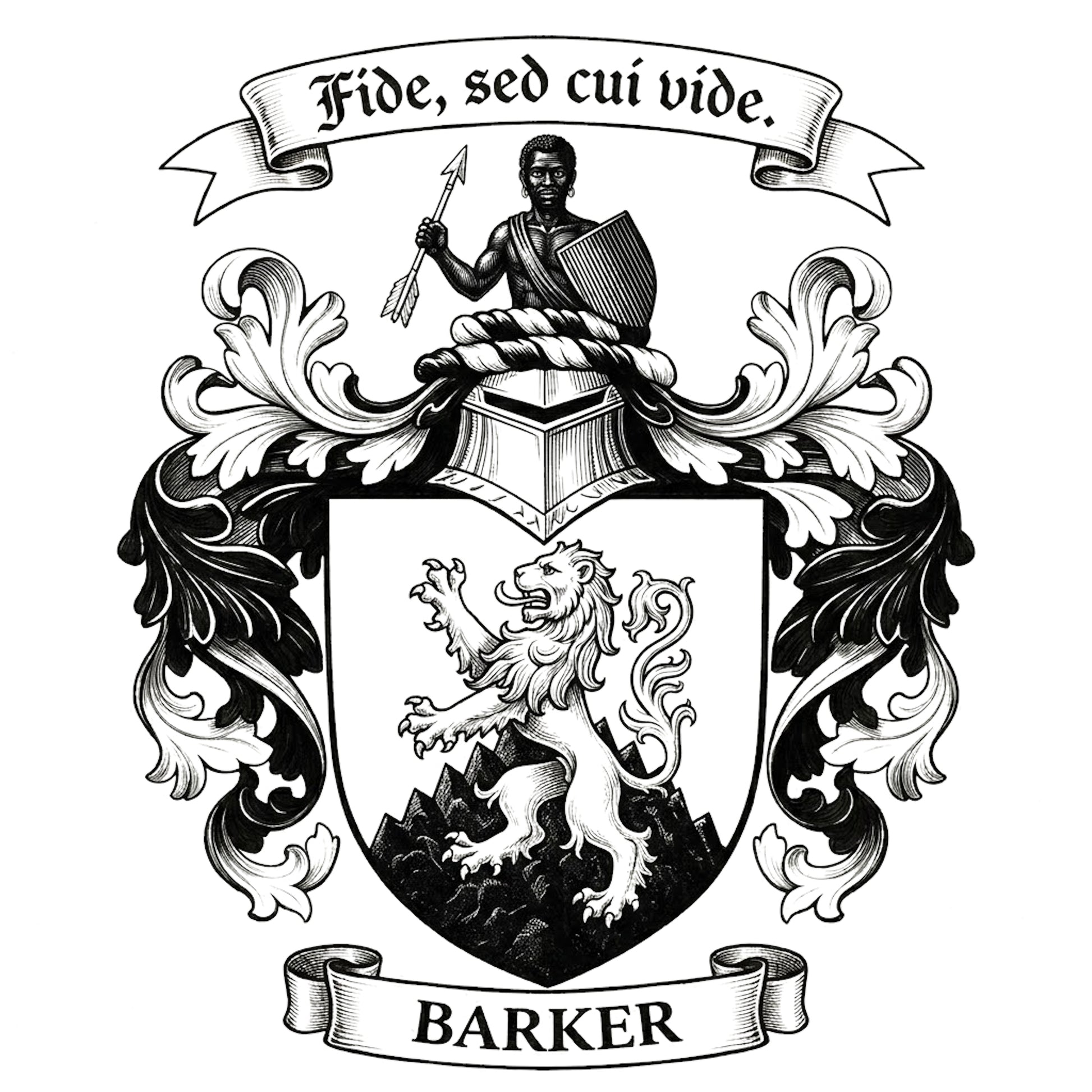 The Barker Family Coat of Arms digital download: Includes Color PNG, B&W PNG, and SVG vector files