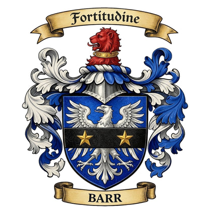 The Barr Family Coat of Arms digital download: Includes Color PNG, B&W PNG, and SVG vector files