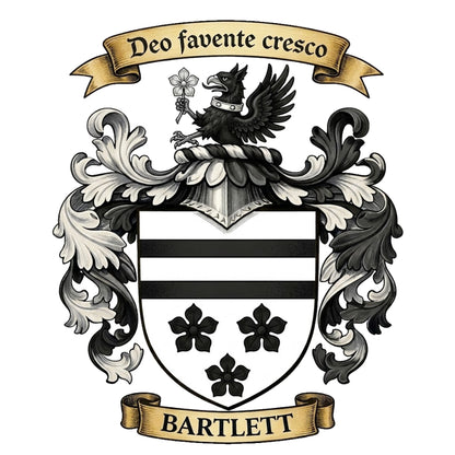 The Bartlett Family Coat of Arms digital download: Includes Color PNG, B&W PNG, and SVG vector files