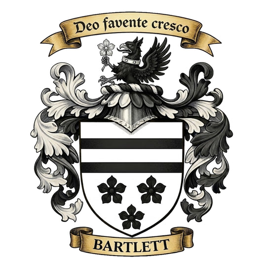 The Bartlett Family Coat of Arms digital download: Includes Color PNG, B&W PNG, and SVG vector files